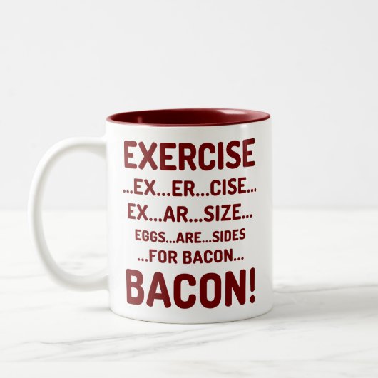 ベーコンのあずき色のツートーンマグのためのおもしろいなエクササイズ ツートーンマグカップ (左)
