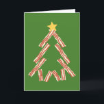 ベーコンのクリスマスツリー シーズンカード<br><div class="desc">あなたの生命の肉恋人のための完全なクリスマスのプレゼント。 このkitchyクリスマスツリーは少しベーコンの切れからなされます。</div>