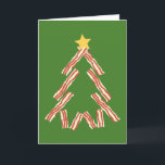ベーコンのクリスマスツリー シーズンカード<br><div class="desc">あなたの生命の肉恋人のための完全なクリスマスのプレゼント。 このkitchyクリスマスツリーは少しベーコンの切れからなされます。</div>