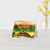 ベーコンのチーズバーガー カード (黄色い花)