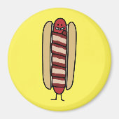 ベーコンのベーコン包まれたな包まれたなホットドッグのホットドッグのウインナー マグネット (正面)