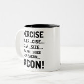 ベーコンのマグのためのおもしろいなエクササイズ ツートーンマグカップ (正面左)