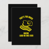 ベーコンの卵ベーコンおもしろい朝食の食べ物好き過ぎ サンキューカード (正面/裏面)