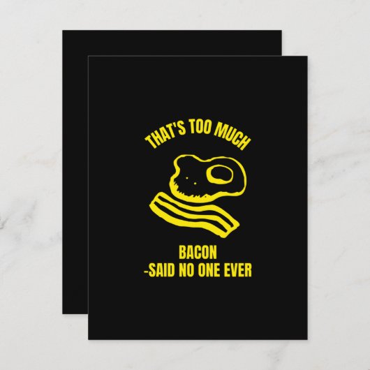 ベーコンの卵ベーコンおもしろい朝食の食べ物好き過ぎ サンキューカード (正面/裏面)