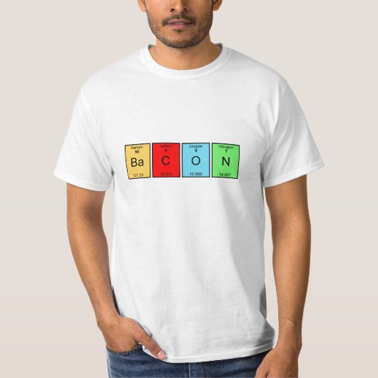 ベーコンの周期表の要素のTシャツ Tシャツ (正面)