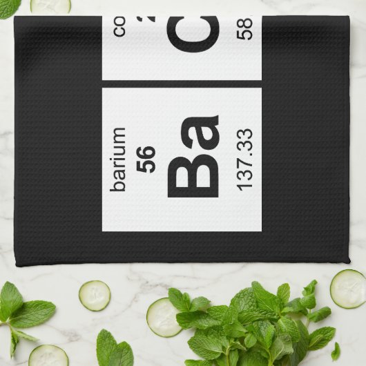 ベーコンの周期表 キッチンタオル (折り畳み)
