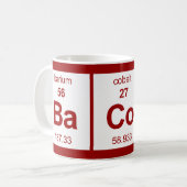 ベーコンの周期表 コーヒーマグカップ (正面左)