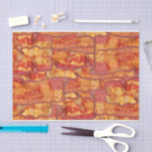 ベーコンの背景パターおもしろいン、揚げ食品 薄葉紙 (クラフト)