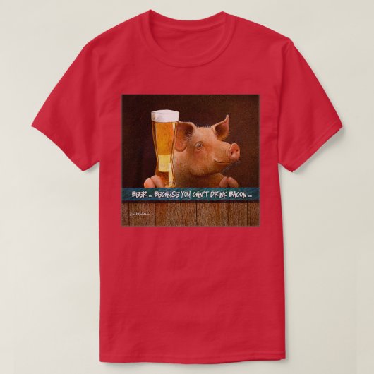 ベーコンの腐肉が飲めないのでウィル・ブラス・ビール Tシャツ (デザイン正面)