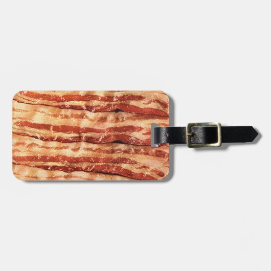 ベーコンの荷物のラベルのおもしろいなシェフのグルメ ラゲッジタグ (正面横)
