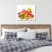 ベーコンの装飾のための私のケチャップによって行くSquatchin キャンバスプリント (インサイチュ (寝室))