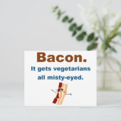ベーコンはベジタリアンの目が涙ぐむ ポストカード (スタンド正面)