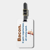 ベーコンはベジタリアンを感傷的得ます ラゲッジタグ (正面縦)