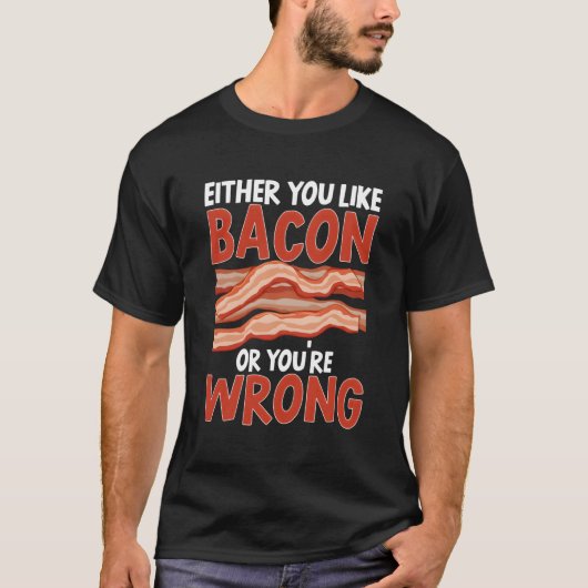 ベーコンはベーコンかヨーパンのどちらかが好きな肉食を取る Tシャツ (正面)