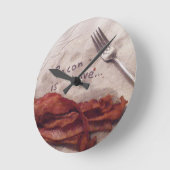 ベーコンは愛 ラウンド壁時計 (傾斜)