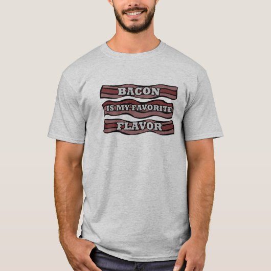 ベーコンは私のお気に入りのな味の食糧ブタの朝食haです tシャツ (正面)
