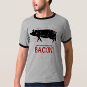 ベーコンを家に持って来ること! おもしろいなブタの肉屋の図表 Tシャツ (正面)