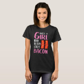 ベーコンを本当に愛する女の子だけの女性 Tシャツ (正面フル)