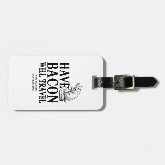 ベーコンを走行します食べて下さい ラゲッジタグ (正面横)