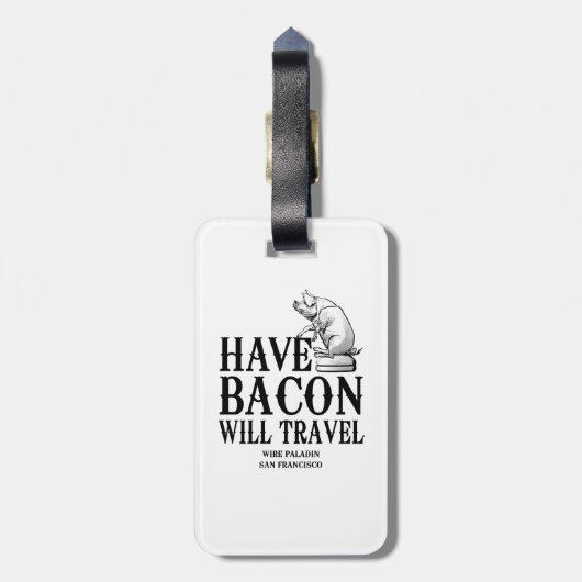 ベーコンを走行します食べて下さい ラゲッジタグ (裏面縦)