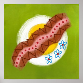 ベーコンアンドエッグブレックファストポスターウォールアート ポスター