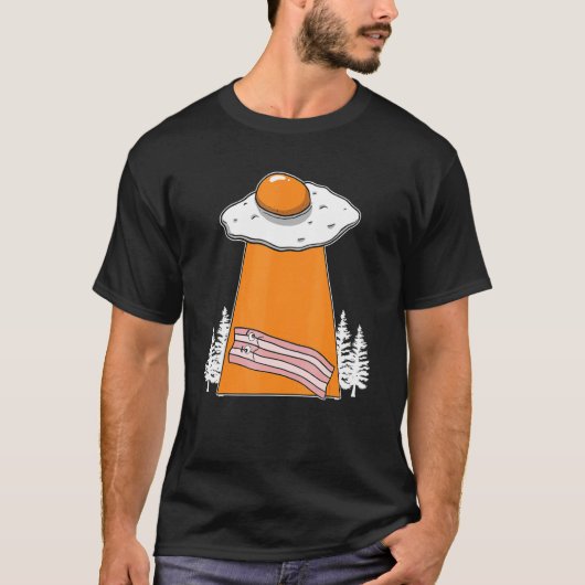 ベーコンエイリアン誘拐朝食ベーコンミートベーコン Tシャツ (正面)