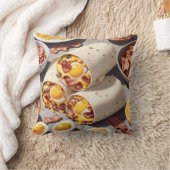 ベーコンエッグチーズ朝食ラップ クッション (ブランケット)