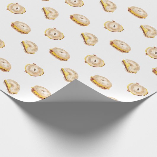 ベーコンエッグ&チーズベーゲルブレックファーストサンドイッチNYC ラッピングペーパー (角)