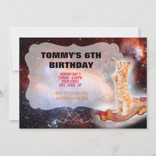 ベーコンキャットおもしろい招待状 招待状 (正面)