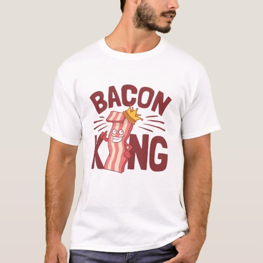 ベーコンキングミートラバーギフトボーイ男性へー Tシャツ (正面)