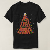 ベーコンクリスマスツリーかわいいクリスマスライトベーコンP Tシャツ (デザイン正面)
