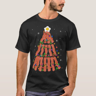 ベーコンクリスマスツリーかわいいクリスマスライトベーコンP Tシャツ