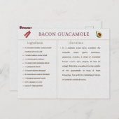 ベーコングアカモールサンクスギビングレシピカード ポストカード (正面/裏面)