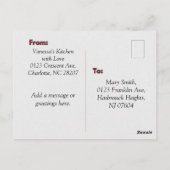 ベーコングアカモールサンクスギビングレシピカード ポストカード (裏面)