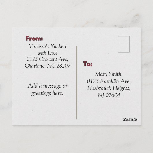 ベーコングアカモールサンクスギビングレシピカード ポストカード (裏面)