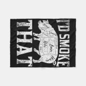 ベーコングリルBbqシェフおもしろいスモークミート喫煙 フリースブランケット (正面(横))