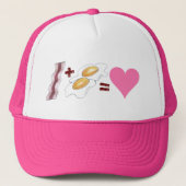 ベーコンストリップサニーサイドアップエッグブレックファーストフード キャップ (正面)