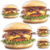 ベーコンチーズバーガーキスカットビニールシール シール (正面)