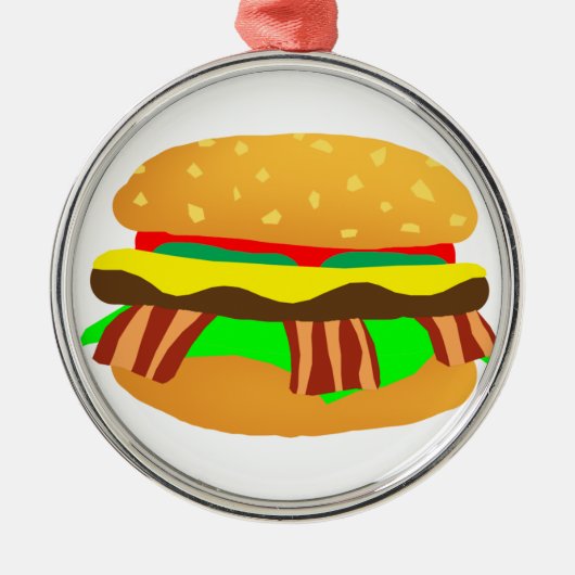 ベーコンチーズバーガー メタルオーナメント (正面)
