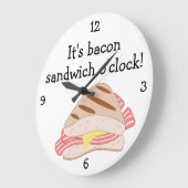 ベーコンバティオクロックおもしろいフードグラフィック ラージ壁時計 (傾斜)