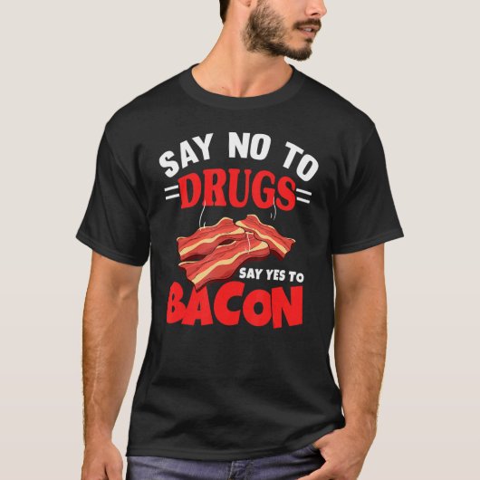ベーコンバーベキュー焼き豚ベーコンにYesを言う Tシャツ (正面)