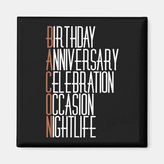 ベーコンパーティー動物 マグネット (正面)