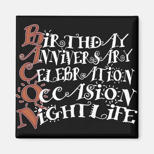 ベーコンパーティー動物 マグネット (正面)