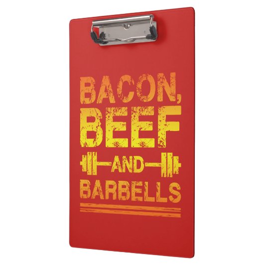 ベーコンビーフバーベルジムトレーニング やる気を起こさせる クリップボード (左)