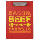 ベーコンビーフバーベルジムトレーニング やる気を起こさせる クリップボード (正面)