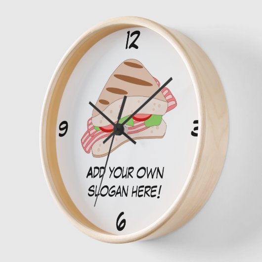 ベーコンレタスのトマトサンドイッチ – スナックタイム 壁時計 (傾斜)