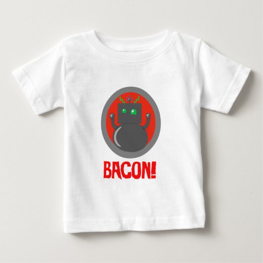 ベーコンロボット乳児Tシャツ ベビーTシャツ (正面)