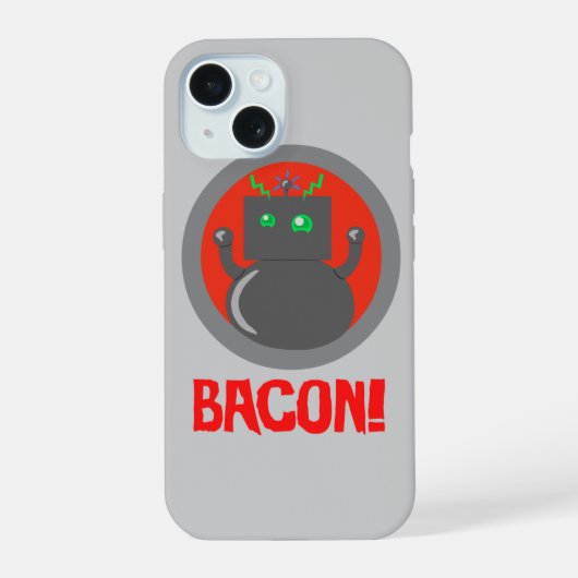 ベーコンロボットiPhoneケース iPhone 15ケース (裏面)