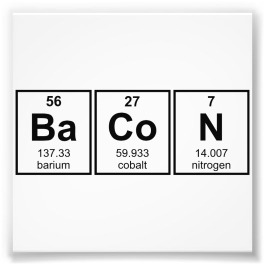 ベーコン周期表要素記号 フォトプリント            (正面)