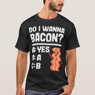 ベーコン大好きなBBQグリルマスターのための面白いポーク肉好きデザイン Tシャツ
